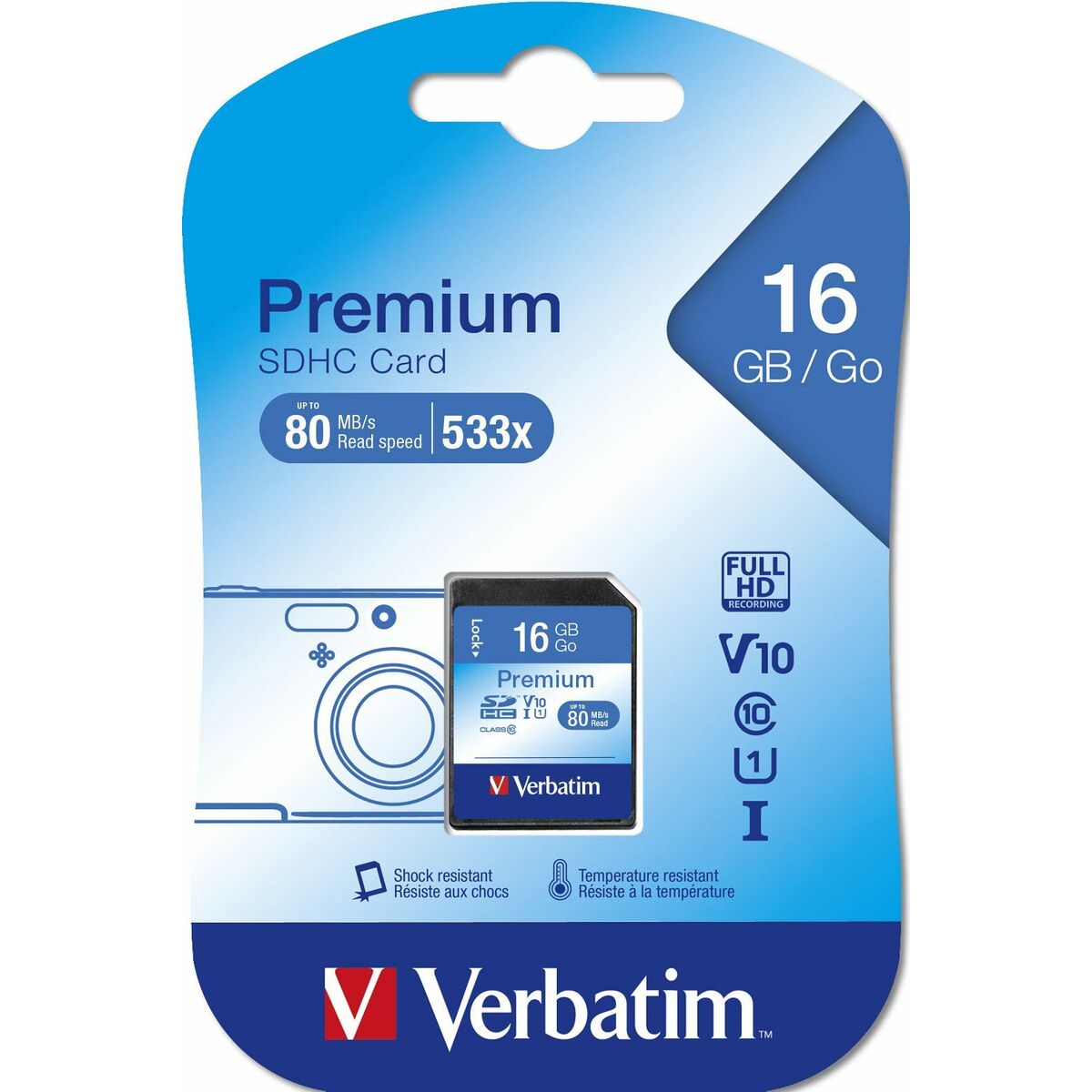 SD Memory Card Verbatim PREMIUM SDHC C10/U1 16 GB, Verbatim, Computing, Data storage, sd-memory-card-verbatim-premium-sdhc-c10-u1-16-gb, Brand_Verbatim, category-reference-2609, category-reference-2803, category-reference-2813, category-reference-t-19685, category-reference-t-19909, category-reference-t-21355, category-reference-t-25632, computers / components, Condition_NEW, Price_20 - 50, Teleworking, RiotNook