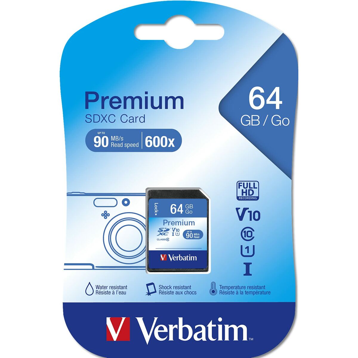 SD Memory Card Verbatim PREMIUM SDXC C10/U1 64 GB 2 g, Verbatim, Computing, Data storage, sd-memory-card-verbatim-premium-sdxc-c10-u1-64-gb-2-g, Brand_Verbatim, category-reference-2609, category-reference-2803, category-reference-2813, category-reference-t-19685, category-reference-t-19909, category-reference-t-21355, category-reference-t-25632, computers / components, Condition_NEW, Price_20 - 50, Teleworking, RiotNook