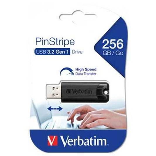 USB stick Verbatim PinStripe 3.0 Black 256 GB, Verbatim, Computing, Data storage, usb-stick-verbatim-pinstripe-3-0-black-256-gb, Brand_Verbatim, category-reference-2609, category-reference-2803, category-reference-2817, category-reference-t-19685, category-reference-t-19909, category-reference-t-21355, computers / components, Condition_NEW, office, Price_20 - 50, Teleworking, RiotNook