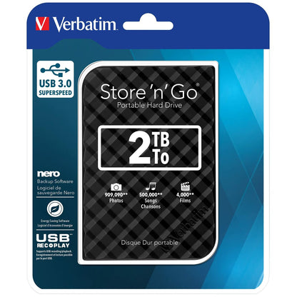 External Hard Drive Verbatim Store 'n' Go 2 TB SSD 2 TB HDD, Verbatim, Computing, Data storage, external-hard-drive-verbatim-store-n-go-2-tb-ssd-2-tb-hdd-1, Brand_Verbatim, category-reference-2609, category-reference-2803, category-reference-2806, category-reference-t-19685, category-reference-t-19909, category-reference-t-21355, computers / components, Condition_NEW, office, Price_100 - 200, RiotNook