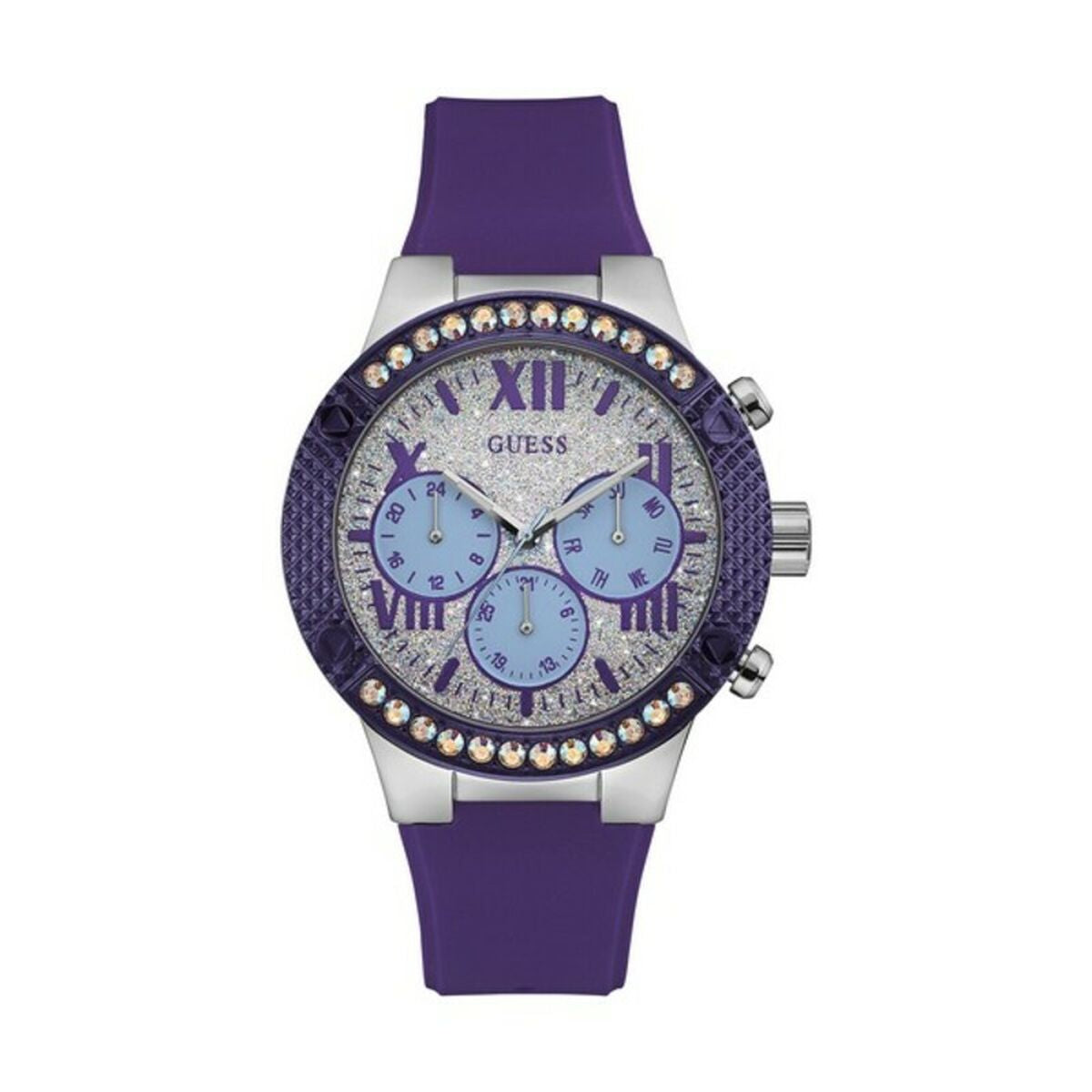 Ladies' Watch Guess W0772L5 (Ø 39 mm), Guess, Watches, Women, ladies-watch-guess-w0772l5-o-39-mm, : Quartz Movement, :Purple, :Silver, Brand_Guess, category-reference-2570, category-reference-2635, category-reference-2995, category-reference-t-19667, category-reference-t-19725, Condition_NEW, fashion, gifts for women, original gifts, Price_50 - 100, RiotNook