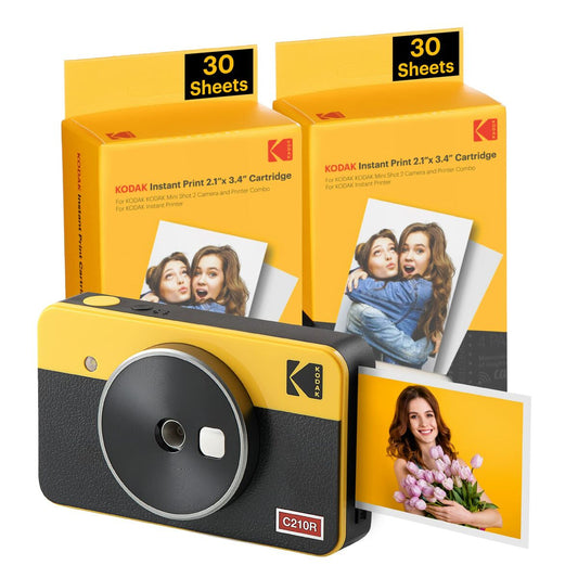 Instant camera Kodak MINI SHOT 2 RETRO C210RY60 Yellow, Kodak, Electronics, Photography and video cameras, instant-camera-kodak-mini-shot-2-retro-c210ry60-yellow, Brand_Kodak, category-reference-2609, category-reference-2614, category-reference-2932, category-reference-t-19653, category-reference-t-8122, category-reference-t-8302, Condition_NEW, deportista / en forma, entertainment, fotografía, Price_100 - 200, travel, RiotNook