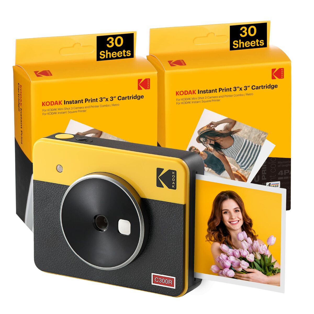 Instant camera Kodak MINI SHOT 3 RETRO C300RY60 Yellow, Kodak, Electronics, Photography and video cameras, instant-camera-kodak-mini-shot-3-retro-c300ry60-yellow, Brand_Kodak, category-reference-2609, category-reference-2614, category-reference-2932, category-reference-t-19653, category-reference-t-8122, category-reference-t-8302, Condition_NEW, deportista / en forma, entertainment, fotografía, Price_100 - 200, travel, RiotNook