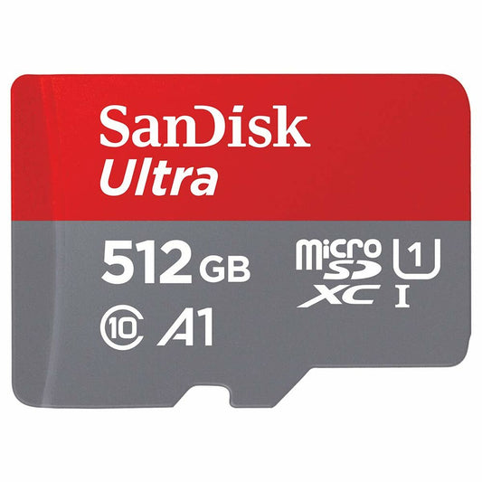 Micro SD Memory Card with Adaptor SanDisk Ultra 512 GB, SanDisk, Computing, Data storage, micro-sd-memory-card-with-adaptor-sandisk-ultra-512-gb, Brand_SanDisk, category-reference-2609, category-reference-2803, category-reference-2813, category-reference-t-19685, category-reference-t-19909, category-reference-t-21355, category-reference-t-25632, computers / components, Condition_NEW, Price_50 - 100, RiotNook