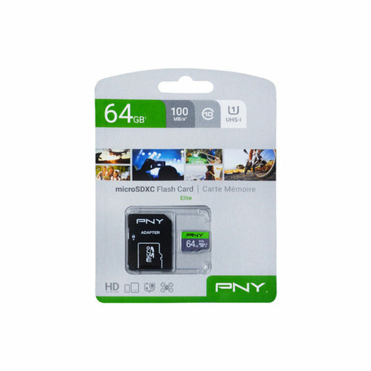 Micro SD Memory Card with Adaptor PNY P-SDUX64U185GW-GE 64 GB, PNY, Computing, Data storage, micro-sd-memory-card-with-adaptor-pny-p-sdux64u185gw-ge-64-gb, Brand_PNY, category-reference-2609, category-reference-2803, category-reference-2813, category-reference-t-19685, category-reference-t-19909, category-reference-t-21355, category-reference-t-25632, category-reference-t-29820, computers / components, Condition_NEW, Price_20 - 50, Teleworking, RiotNook