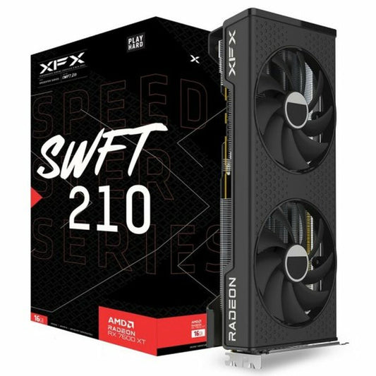 Graphics card XFX SPEEDSTER SWFT210 CORE AMD Radeon RX 7600 XT 16 GB GDDR6, XFX, Computing, Components, graphics-card-xfx-speedster-swft210-core-amd-radeon-rx-7600-xt-16-gb-ram, Brand_XFX, category-reference-2609, category-reference-2803, category-reference-2812, category-reference-t-19685, category-reference-t-19912, category-reference-t-21360, category-reference-t-25665, computers / components, Condition_NEW, Price_400 - 500, Teleworking, RiotNook