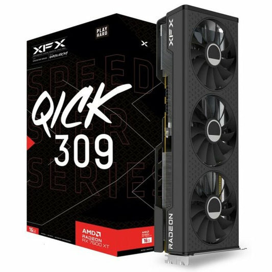 Graphics card XFX SPEEDSTER QICK309 BLACK AMD Radeon RX 7600 XT 16 GB GDDR6, XFX, Computing, Components, graphics-card-xfx-speedster-qick309-black-amd-radeon-rx-7600-xt-16-gb-ram, Brand_XFX, category-reference-2609, category-reference-2803, category-reference-2812, category-reference-t-19685, category-reference-t-19912, category-reference-t-21360, category-reference-t-25665, computers / components, Condition_NEW, Price_400 - 500, Teleworking, RiotNook