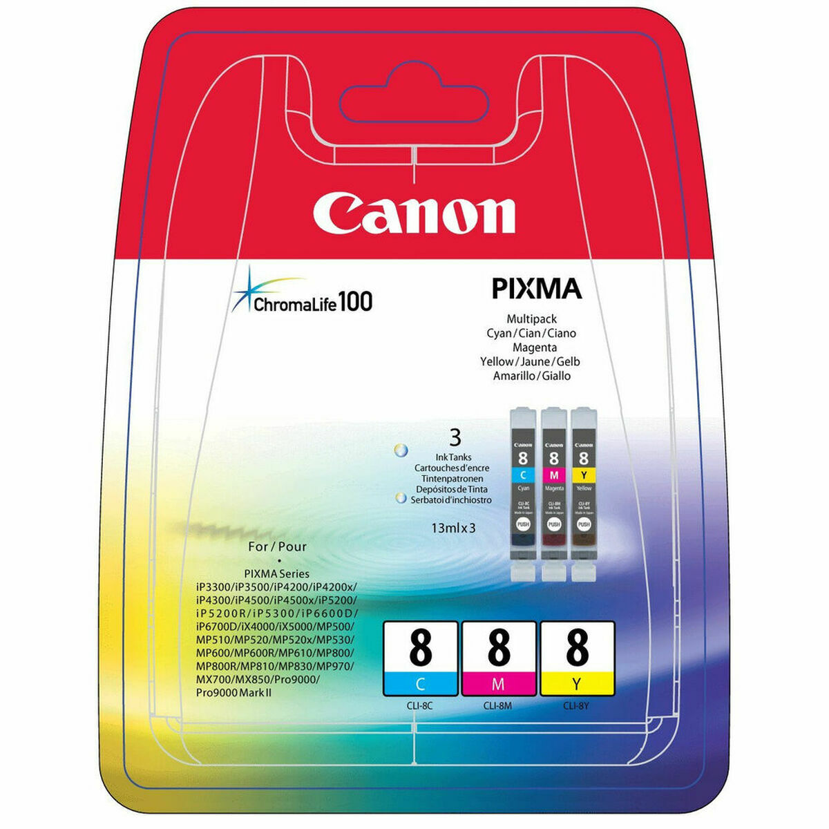 Original Ink Cartridge Canon CLI-8 C/M/Y Tricolour, Canon, Computing, Printers and accessories, original-ink-cartridge-canon-cli-8-c-m-y-tricolour, Brand_Canon, category-reference-2609, category-reference-2642, category-reference-2874, category-reference-t-19685, category-reference-t-19911, category-reference-t-21377, category-reference-t-25688, Condition_NEW, office, Price_50 - 100, RiotNook