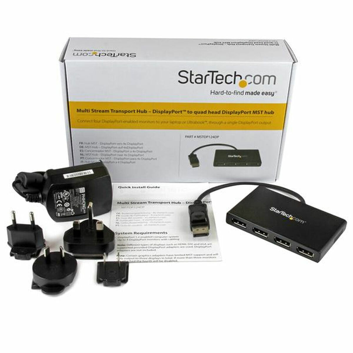 USB Hub Startech MSTDP124DP Black, Startech, Computing, Accessories, usb-hub-startech-mstdp124dp-black, Brand_Startech, category-reference-2609, category-reference-2803, category-reference-2829, category-reference-t-19685, category-reference-t-19908, Condition_NEW, networks/wiring, Price_100 - 200, Teleworking, RiotNook