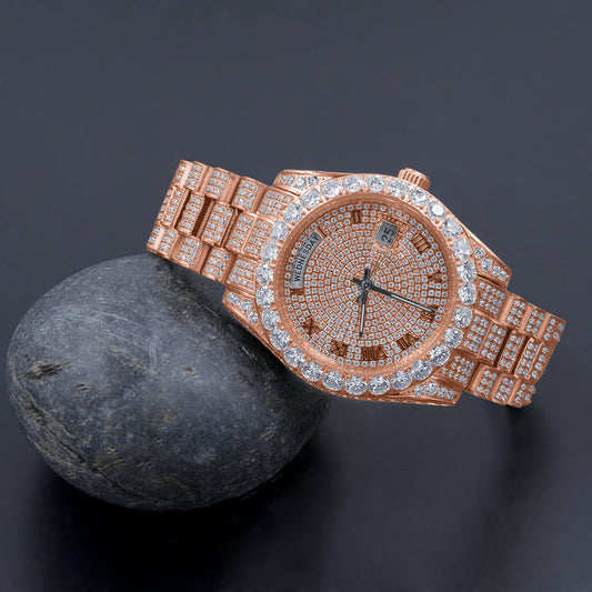 CROWN Steel Watch | 530845, Lilac Quartz, Watches, crown-steel-watch-530335-571964512, category-reference-2994, hip hop steel watch, iced out steel watch, Price  $150-$499.99, stainless steel watches, Steel, Vendor  Watches International, Watches, RiotNook