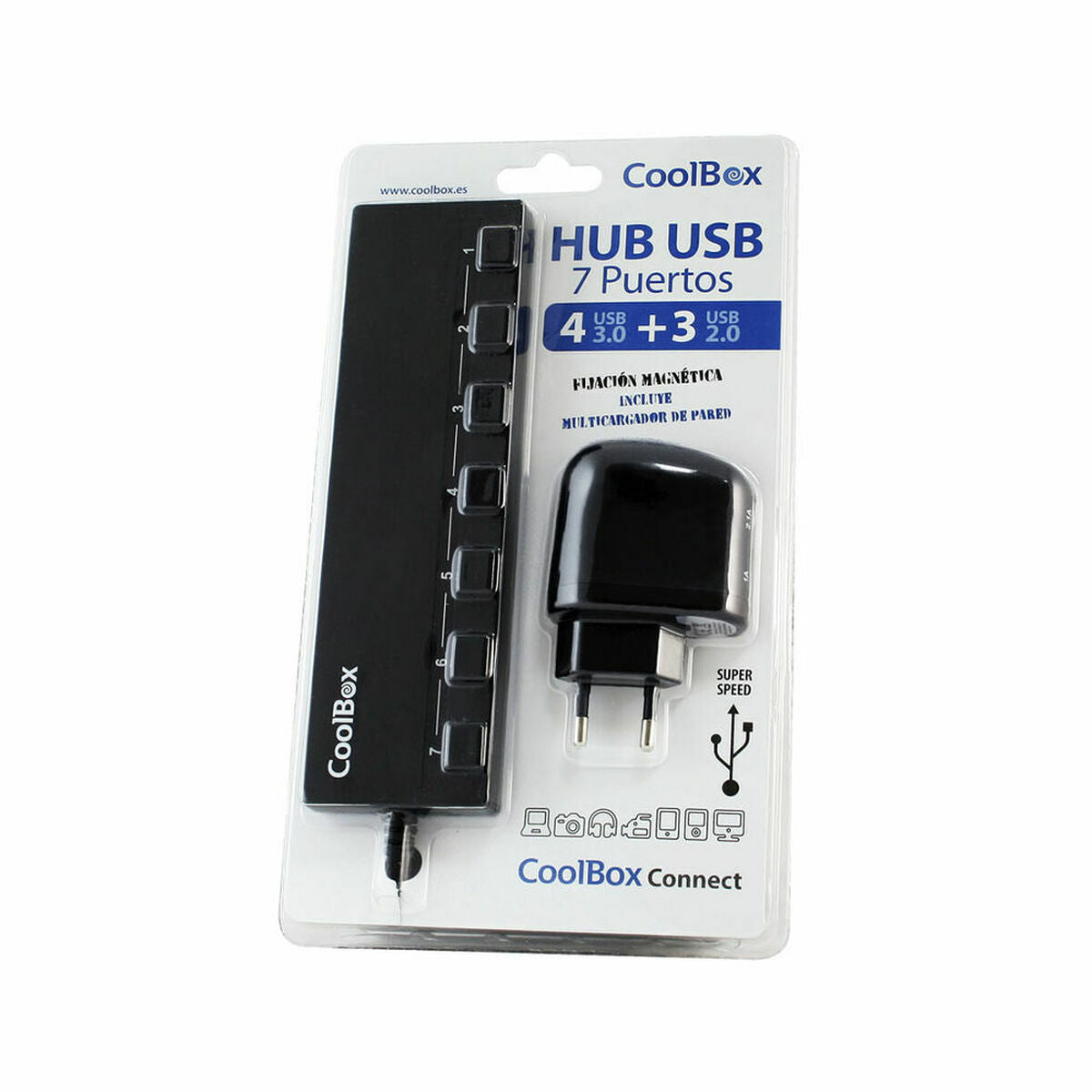 USB Hub CoolBox HUBCOO356A Black, CoolBox, Computing, Accessories, usb-hub-coolbox-hubcoo356a-black, :Black, black friday / cyber monday, Brand_CoolBox, category-reference-2609, category-reference-2803, category-reference-2829, category-reference-t-19685, category-reference-t-19908, category-reference-t-21352, Condition_NEW, networks/wiring, Price_20 - 50, Teleworking, RiotNook
