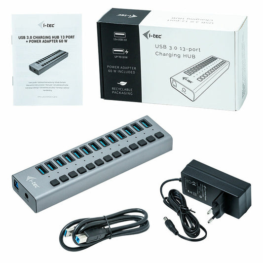 USB Hub i-Tec U3CHARGEHUB13        60W, i-Tec, Computing, Accessories, usb-hub-i-tec-u3chargehub13-60w, Brand_i-Tec, category-reference-2609, category-reference-2803, category-reference-2829, category-reference-t-19685, category-reference-t-19908, Condition_NEW, networks/wiring, Price_50 - 100, Teleworking, RiotNook