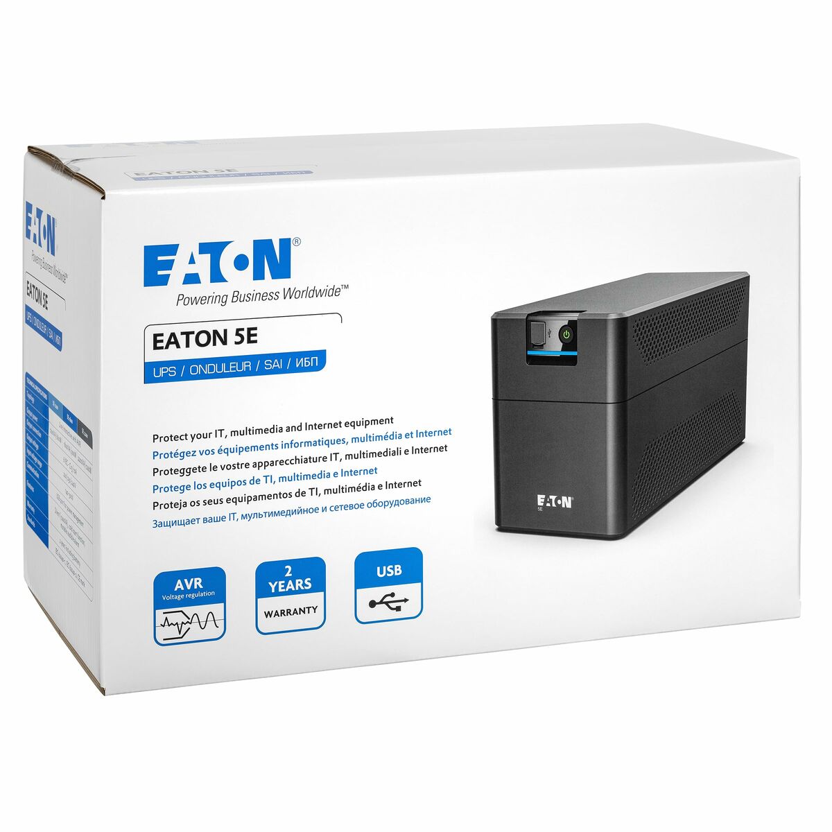 Uninterruptible Power Supply System Interactive UPS Eaton 5E Gen2 700 360 W 700 VA, Eaton, Computing, Accessories, uninterruptible-power-supply-system-interactive-ups-eaton-5e-gen2-700-360-w-700-va, Brand_Eaton, category-reference-2609, category-reference-2642, category-reference-2845, category-reference-t-19685, category-reference-t-19908, category-reference-t-21341, computers / peripherals, Condition_NEW, office, Price_50 - 100, Teleworking, RiotNook