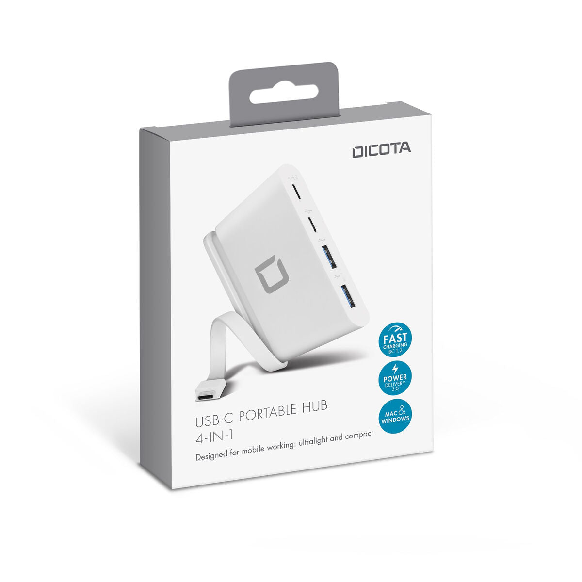 USB Hub Dicota D31731 White, Dicota, Computing, Accessories, usb-hub-dicota-d31731-white, Brand_Dicota, category-reference-2609, category-reference-2803, category-reference-2829, category-reference-t-19685, category-reference-t-19908, category-reference-t-21352, Condition_NEW, networks/wiring, Price_50 - 100, Teleworking, RiotNook