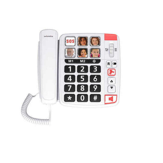 Landline for the Elderly Swiss Voice Xtra 1110 White, Swiss Voice, Electronics, Landline telephones and accessories, landline-for-the-elderly-swiss-voice-xtra-1110-white, Brand_Swiss Voice, category-reference-2609, category-reference-2617, category-reference-2619, category-reference-t-18372, category-reference-t-19653, Condition_NEW, office, Price_20 - 50, telephones & tablets, Teleworking, RiotNook