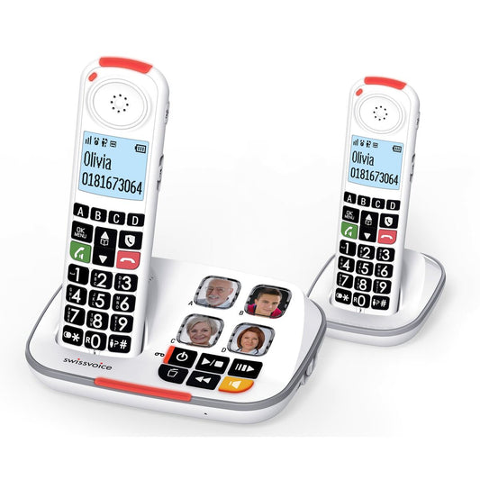 Wireless Phone Swiss Voice XTRA 2355 DUO White, Swiss Voice, Electronics, Landline telephones and accessories, wireless-phone-swiss-voice-xtra-2355-duo-white, Brand_Swiss Voice, category-reference-2609, category-reference-2617, category-reference-2619, category-reference-t-18372, category-reference-t-19653, Condition_NEW, office, Price_50 - 100, telephones & tablets, Teleworking, RiotNook