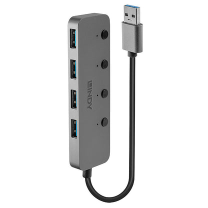 USB Hub LINDY Black Grey (1 Unit), LINDY, Computing, Network devices, usb-hub-lindy-black-grey-1-unit, Brand_LINDY, category-reference-2609, category-reference-2803, category-reference-2829, category-reference-t-19685, category-reference-t-19914, Condition_NEW, networks/wiring, Price_20 - 50, Teleworking, RiotNook