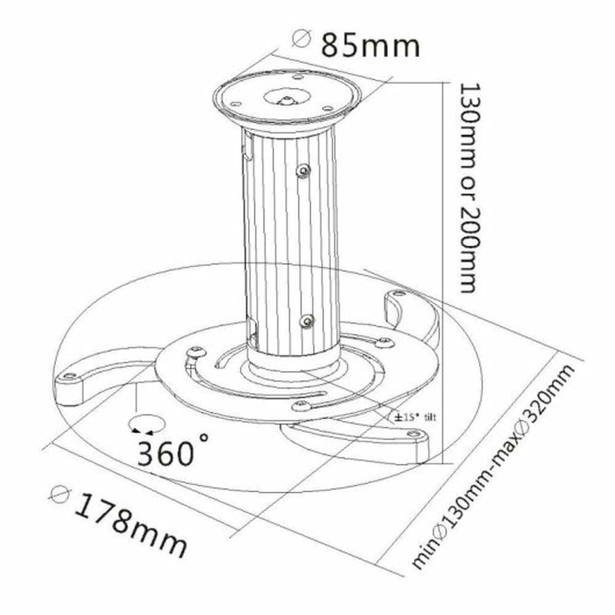 Tilt Ceiling Mount for Projectors Equip 650700, Equip, Electronics, TV, Video and home cinema, tilt-ceiling-mount-for-projectors-equip-650700, Brand_Equip, category-reference-2609, category-reference-2642, category-reference-2947, category-reference-t-18805, category-reference-t-19653, category-reference-t-19921, category-reference-t-21391, category-reference-t-25701, cinema and television, computers / peripherals, Condition_NEW, entertainment, office, Price_50 - 100, RiotNook