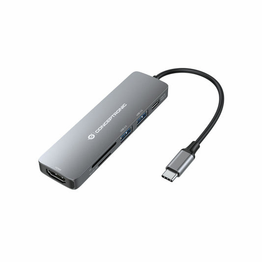 USB Hub Conceptronic DONN11G Grey, Conceptronic, Computing, Accessories, usb-hub-conceptronic-donn11g-grey, :Ultra HD, Brand_Conceptronic, category-reference-2609, category-reference-2803, category-reference-2829, category-reference-t-19685, category-reference-t-19908, Condition_NEW, networks/wiring, office, Price_20 - 50, Teleworking, RiotNook