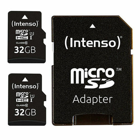 Micro SD Memory Card with Adaptor INTENSO 32 GB x 2, INTENSO, Computing, Data storage, micro-sd-memory-card-with-adaptor-intenso-32-gb-x-2, Brand_INTENSO, category-reference-2609, category-reference-2803, category-reference-2813, category-reference-t-19685, category-reference-t-19909, category-reference-t-21355, category-reference-t-25632, computers / components, Condition_NEW, ferretería, Price_20 - 50, RiotNook