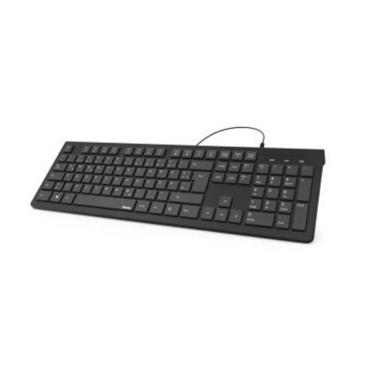 Keyboard Hama Technics 69182681 Black, Hama Technics, Computing, Accessories, keyboard-hama-technics-69182681-black, :QWERTY, :Spanish, Brand_Hama Technics, category-reference-2609, category-reference-2642, category-reference-2646, category-reference-t-19685, category-reference-t-19908, category-reference-t-21353, computers / peripherals, Condition_NEW, office, Price_20 - 50, RiotNook