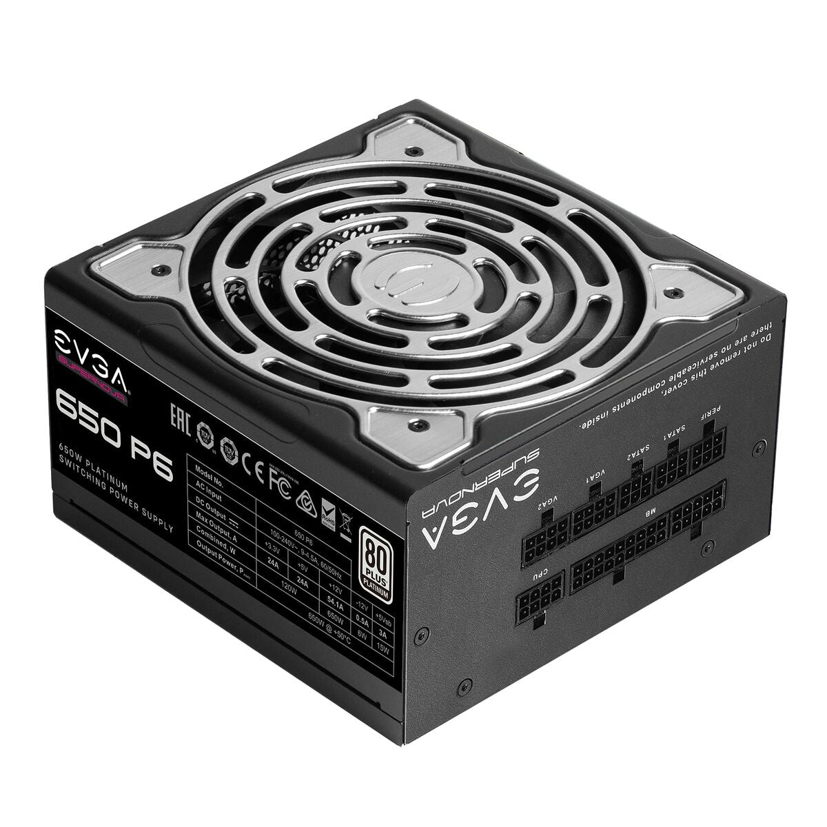 Power supply Evga Supernova 650 P6 Black 650 W Modular, Evga, Computing, Components, power-supply-evga-supernova-650-p6-black-650-w-modular, Brand_Evga, category-reference-2609, category-reference-2803, category-reference-2816, category-reference-t-19685, category-reference-t-19912, category-reference-t-21360, computers / components, Condition_NEW, ferretería, Price_100 - 200, Teleworking, RiotNook