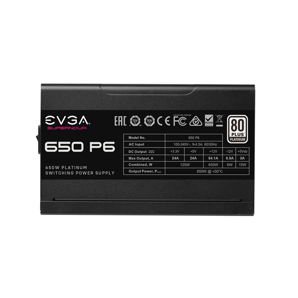 Power supply Evga Supernova 650 P6 Black 650 W Modular, Evga, Computing, Components, power-supply-evga-supernova-650-p6-black-650-w-modular, Brand_Evga, category-reference-2609, category-reference-2803, category-reference-2816, category-reference-t-19685, category-reference-t-19912, category-reference-t-21360, computers / components, Condition_NEW, ferretería, Price_100 - 200, Teleworking, RiotNook