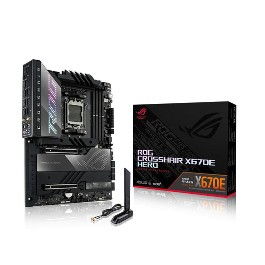 Motherboard Asus ROG Crosshair X670E Hero AMD AMD X670 AMD AM5, Asus, Computing, Components, motherboard-asus-rog-crosshair-x670e-hero-amd-amd-x670-amd-am5, Brand_Asus, category-reference-2609, category-reference-2803, category-reference-2804, category-reference-t-19685, category-reference-t-19912, category-reference-t-21360, computers / components, Condition_NEW, Price_700 - 800, Teleworking, RiotNook