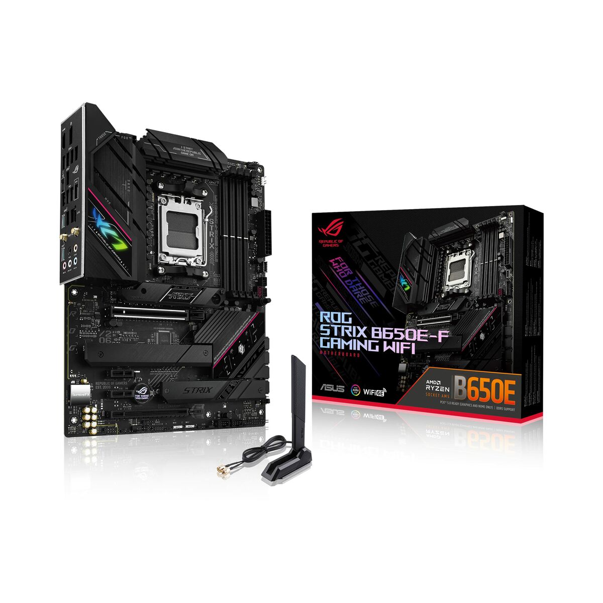 Motherboard Asus ROG STRIX B650E-F GAMING WIFI AMD AMD B650 AMD AM5, Asus, Computing, Components, motherboard-asus-rog-strix-b650e-f-gaming-wifi-amd-amd-b650-amd-am5, Brand_Asus, category-reference-2609, category-reference-2803, category-reference-2804, category-reference-t-19685, category-reference-t-19912, category-reference-t-21360, computers / components, Condition_NEW, Price_200 - 300, Teleworking, RiotNook