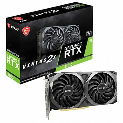 Graphics card MSI 912-V397-039 GeForce RTX 3060 12 GB GDDR6, MSI, Computing, Components, graphics-card-msi-geforce-rtx-3060-ventus-2x-12g-oc, Brand_MSI, category-reference-2609, category-reference-2803, category-reference-2812, category-reference-t-19685, category-reference-t-19912, category-reference-t-21360, computers / components, Condition_NEW, Price_300 - 400, RiotNook