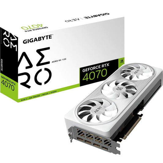 Graphics card Gigabyte GV-N4070AERO OC-12GD 12 GB GDDR6X GEFORCE RTX 4070 12 GB RAM, Gigabyte, Computing, Components, graphics-card-gigabyte-gv-n4070aero-oc-12gd-12-gb-gddr6x-geforce-rtx-4070-12-gb-ram, Brand_Gigabyte, category-reference-2609, category-reference-2803, category-reference-2812, category-reference-t-19685, category-reference-t-19912, category-reference-t-21360, computers / components, Condition_NEW, Price_700 - 800, Teleworking, RiotNook