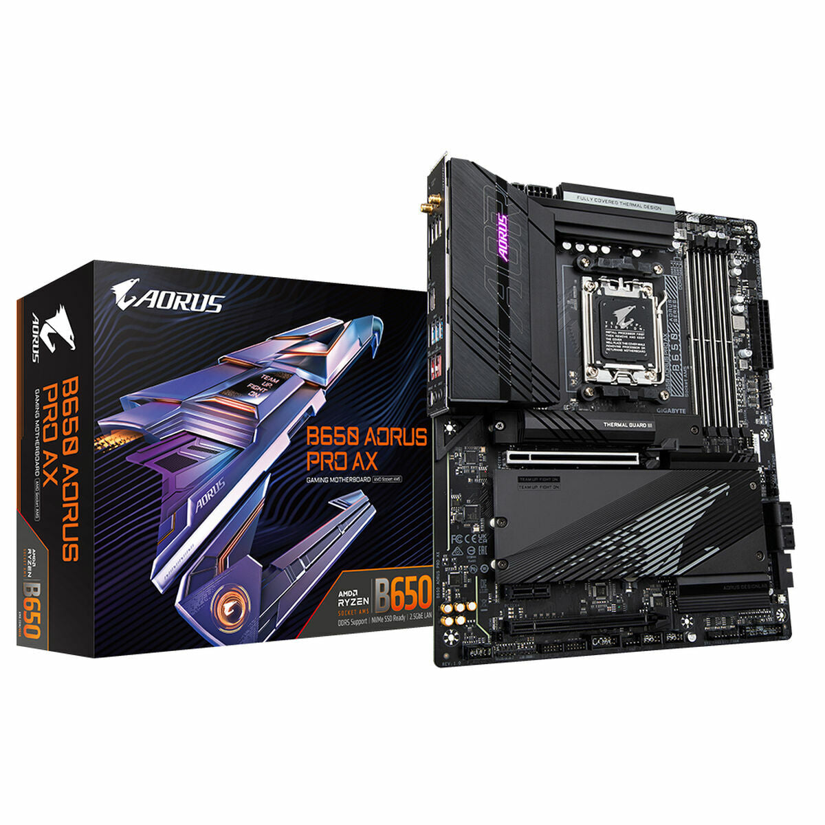 Motherboard Gigabyte B650 AORUS PRO AX AMD AM5 AMD B650 AMD, Gigabyte, Computing, Components, motherboard-gigabyte-b650-aorus-pro-ax-amd-am5-amd-b650-amd, Brand_Gigabyte, category-reference-2609, category-reference-2803, category-reference-2804, category-reference-t-19685, category-reference-t-19912, category-reference-t-21360, computers / components, Condition_NEW, Price_300 - 400, Teleworking, RiotNook