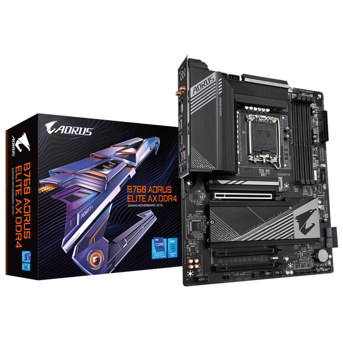 Motherboard Gigabyte B760 AORUS ELITE AX DDR4 (rev. 1.0), Gigabyte, Computing, Components, motherboard-gigabyte-b760-aorus-elite-ax-ddr4-rev-1-0, Brand_Gigabyte, category-reference-2609, category-reference-2803, category-reference-2804, category-reference-t-19685, category-reference-t-19912, category-reference-t-21360, computers / components, Condition_NEW, Price_200 - 300, Teleworking, RiotNook