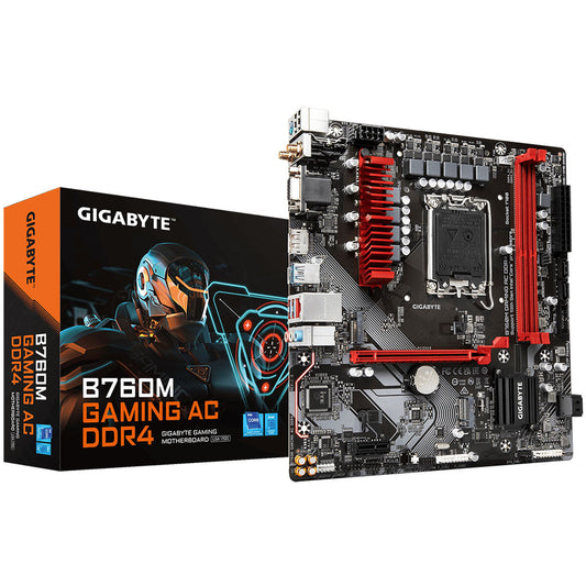 Motherboard Gigabyte B760M GAMING AC LGA 1700, Gigabyte, Computing, Components, motherboard-gigabyte-b760m-gaming-ac-lga-1700, Brand_Gigabyte, category-reference-2609, category-reference-2803, category-reference-2804, category-reference-t-19685, category-reference-t-19912, category-reference-t-21360, category-reference-t-25660, computers / components, Condition_NEW, Price_100 - 200, Teleworking, RiotNook