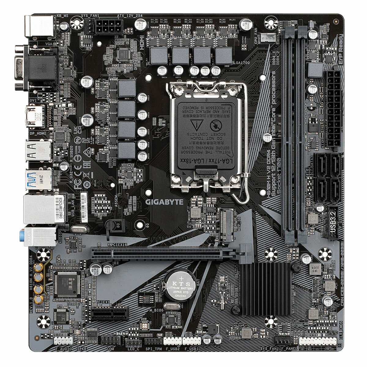 Motherboard Gigabyte H610M H V2 DDR4 LGA 1700, Gigabyte, Computing, Components, motherboard-gigabyte-h610m-h-v2-ddr4-lga-1700, Brand_Gigabyte, category-reference-2609, category-reference-2803, category-reference-2804, category-reference-t-19685, category-reference-t-19912, category-reference-t-21360, category-reference-t-25660, computers / components, Condition_NEW, Price_100 - 200, Teleworking, RiotNook