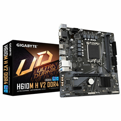 Motherboard Gigabyte H610M H V2 DDR4 LGA 1700, Gigabyte, Computing, Components, motherboard-gigabyte-h610m-h-v2-ddr4-lga-1700, Brand_Gigabyte, category-reference-2609, category-reference-2803, category-reference-2804, category-reference-t-19685, category-reference-t-19912, category-reference-t-21360, category-reference-t-25660, computers / components, Condition_NEW, Price_100 - 200, Teleworking, RiotNook