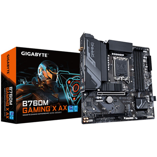 Motherboard Gigabyte B760M GAMING X AX 1.2 LGA 1700, Gigabyte, Computing, Components, motherboard-gigabyte-b760m-gaming-x-ax-1-2-lga-1700, Brand_Gigabyte, category-reference-2609, category-reference-2803, category-reference-2804, category-reference-t-19685, category-reference-t-19912, category-reference-t-21360, category-reference-t-25660, computers / components, Condition_NEW, Price_100 - 200, Teleworking, RiotNook