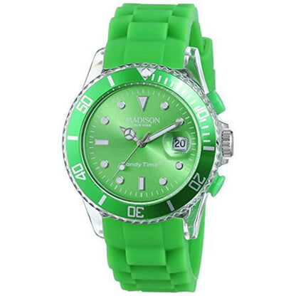 Ladies'Watch Madison U4399-10 (Ø 40 mm), Madison, Watches, Women, ladieswatch-madison-u4399-10-o-40-mm, : Quartz Movement, :Green, Brand_Madison, category-reference-2570, category-reference-2635, category-reference-2995, category-reference-t-19667, category-reference-t-19725, Condition_NEW, fashion, gifts for women, original gifts, Price_20 - 50, RiotNook