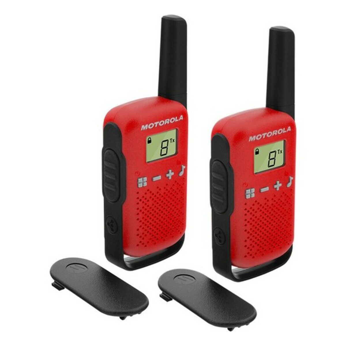 Walkie-Talkie Motorola T42 RED 1,3" LCD 4 km, Motorola, Electronics, Radio communication, walkie-talkie-motorola-t42-red-1-3-lcd-4-km, : Set of 2 Units, :Ultra HD, Brand_Motorola, category-reference-2609, category-reference-2617, category-reference-2940, category-reference-t-16442, category-reference-t-19653, Condition_NEW, entertainment, Price_20 - 50, RiotNook