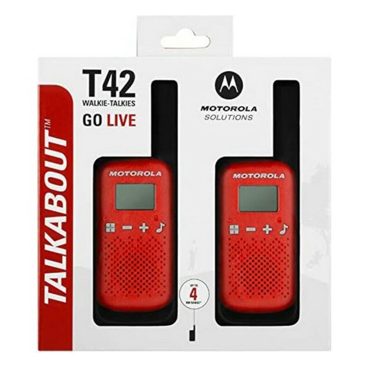 Walkie-Talkie Motorola T42 RED 1,3" LCD 4 km, Motorola, Electronics, Radio communication, walkie-talkie-motorola-t42-red-1-3-lcd-4-km, : Set of 2 Units, :Ultra HD, Brand_Motorola, category-reference-2609, category-reference-2617, category-reference-2940, category-reference-t-16442, category-reference-t-19653, Condition_NEW, entertainment, Price_20 - 50, RiotNook