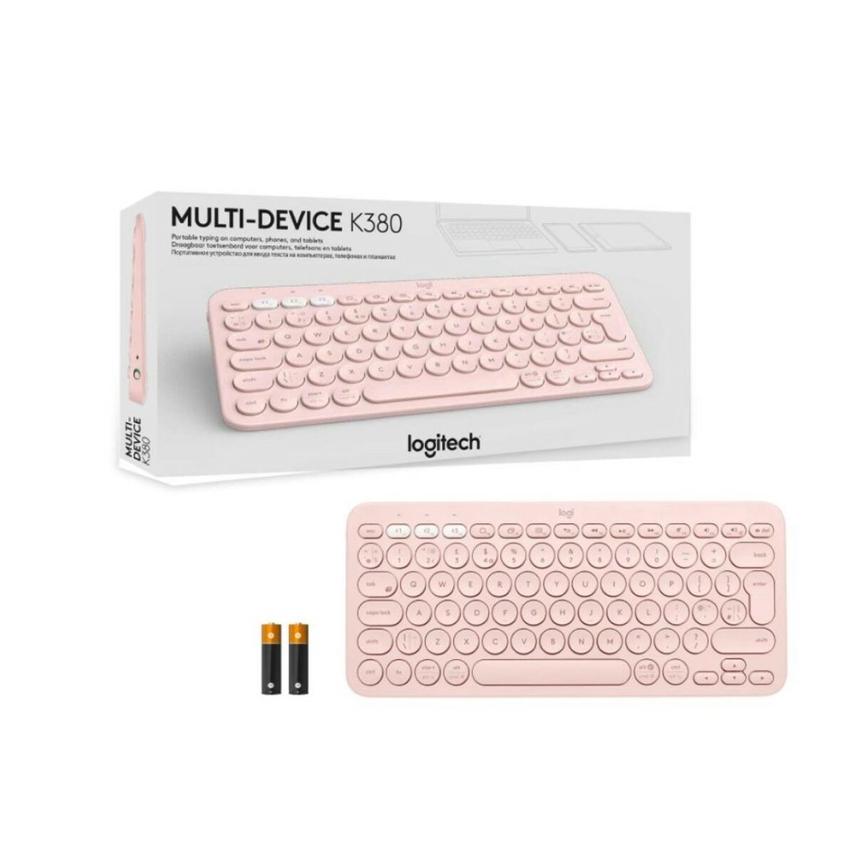 Wireless Keyboard Logitech K380  Pink Spanish Qwerty, Logitech, Computing, Accessories, wireless-keyboard-logitech-k380-pink-spanish-qwerty, :QWERTY, :Spanish, Brand_Logitech, category-reference-2609, category-reference-2642, category-reference-2646, category-reference-t-19685, category-reference-t-19908, category-reference-t-21353, computers / peripherals, Condition_NEW, office, Price_50 - 100, Teleworking, RiotNook