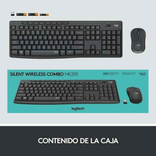 Keyboard and Mouse Logitech MK295 White Spanish Qwerty, Logitech, Computing, Accessories, keyboard-and-mouse-logitech-mk295-white-spanish-qwerty, :QWERTY, :Spanish, Brand_Logitech, category-reference-2609, category-reference-2642, category-reference-2646, category-reference-t-19685, category-reference-t-19908, category-reference-t-21353, computers / peripherals, Condition_NEW, hot deals, office, Price_50 - 100, Teleworking, RiotNook