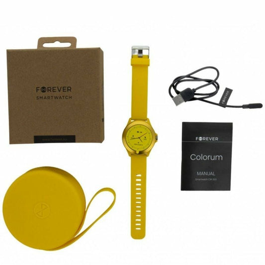 Smartwatch Forever CW-300 Yellow, Forever, Electronics, smartwatch-forever-cw-300-yellow, Brand_Forever, category-reference-2609, category-reference-2617, category-reference-2634, category-reference-t-19653, category-reference-t-4082, Condition_NEW, original gifts, Price_50 - 100, telephones & tablets, Teleworking, wifi y bluetooth, RiotNook