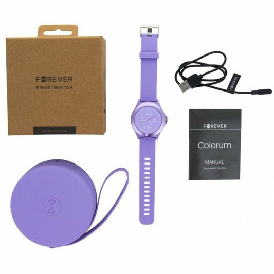 Smartwatch Forever CW-300 Purple, Forever, Electronics, smartwatch-forever-cw-300-purple, Brand_Forever, category-reference-2609, category-reference-2617, category-reference-2634, category-reference-t-19653, category-reference-t-4082, Condition_NEW, original gifts, Price_50 - 100, telephones & tablets, Teleworking, wifi y bluetooth, RiotNook