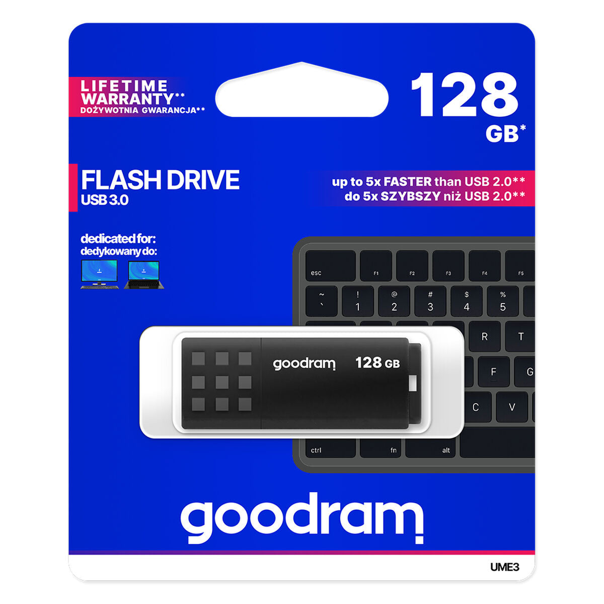 USB stick GoodRam UME3 Black 128 GB, GoodRam, Computing, Data storage, usb-stick-goodram-ume3-black-128-gb, Brand_GoodRam, category-reference-2609, category-reference-2803, category-reference-2817, category-reference-t-19685, category-reference-t-19909, category-reference-t-21355, computers / components, Condition_NEW, Price_20 - 50, Teleworking, RiotNook