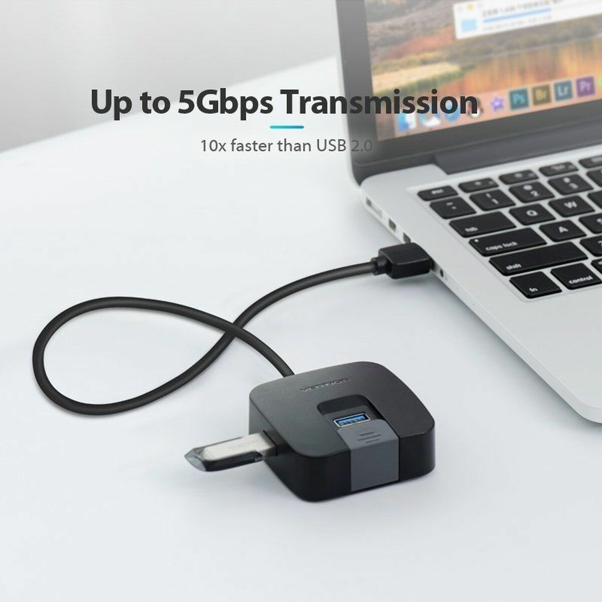 USB Hub Vention CHABF Black, Vention, Computing, Accessories, usb-hub-vention-chabf-black, Brand_Vention, category-reference-2609, category-reference-2803, category-reference-2829, category-reference-t-19685, category-reference-t-19908, category-reference-t-21352, Condition_NEW, networks/wiring, Price_20 - 50, Teleworking, RiotNook