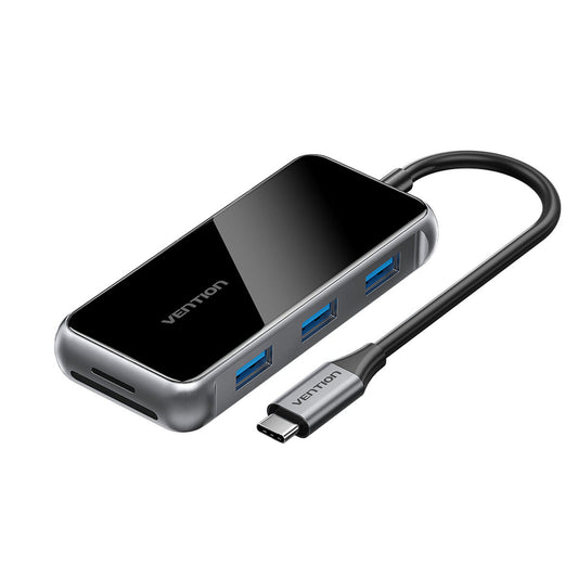 USB Hub Vention TFMHB Black/Silver, Vention, Computing, Accessories, usb-hub-vention-tfmhb-black-silver, Brand_Vention, category-reference-2609, category-reference-2803, category-reference-2829, category-reference-t-19685, category-reference-t-19908, category-reference-t-21352, Condition_NEW, networks/wiring, Price_20 - 50, Teleworking, RiotNook