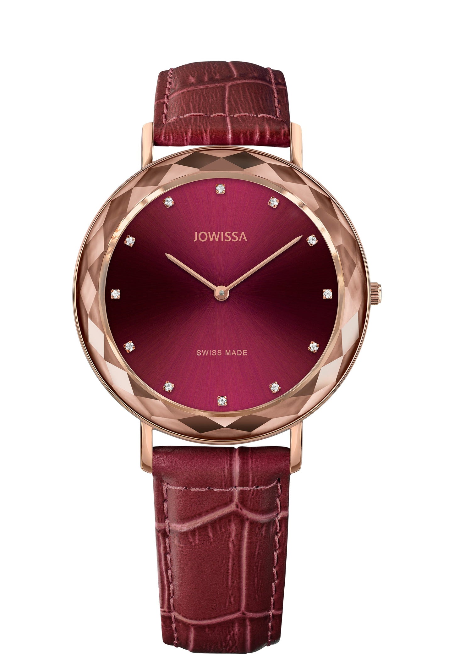 Aura Swiss Ladies Watch J5.564.L, Jowissa, Watches, aura-swiss-ladies-watch-j5-564-l-285809343, 2017, 2018, :Gold, archived, Aura, bordeaux, category-reference-2995, EN Quartz, extraflat, female, Flag--Swiss Made, Genuine Leather, label--SALE, Leather, order--86, red, related--J5.562.L, related--J5.563.L, related--J5.565.L, related--J5.566.L, related--J5.641.M, related--J5.641.S, Rose / Bordeaux, rose gold, size--39mm, Stainless Steel, Stones, Swiss Ladies Watch, synced, Time Scale, with cut, Wrist Watch, R