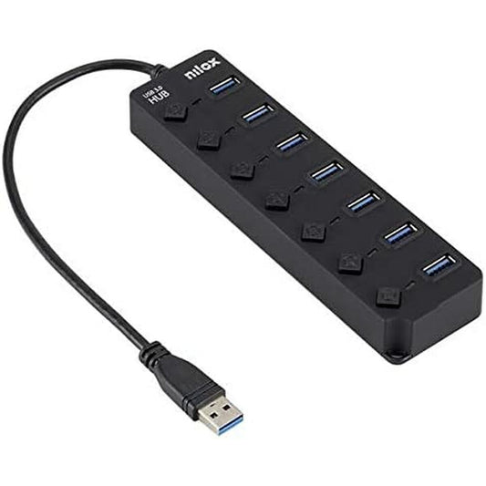 USB Hub Nilox NXHUB-06 Black, Nilox, Computing, Network devices, usb-hub-nilox-nxhub-06-black, Brand_Nilox, category-reference-2609, category-reference-2803, category-reference-2829, category-reference-t-19685, category-reference-t-19914, Condition_NEW, networks/wiring, Price_20 - 50, Teleworking, RiotNook