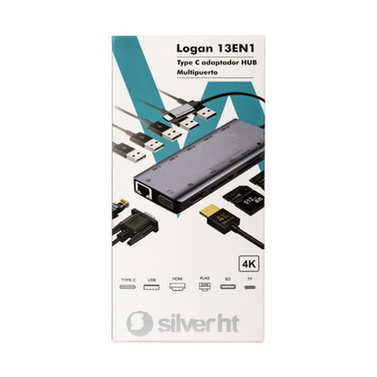 USB Hub Silver HT LOGAN 13 EN 1, Silver HT, Computing, Network devices, usb-hub-silver-ht-logan-13-en-1, Brand_Silver HT, category-reference-2609, category-reference-2803, category-reference-2829, category-reference-t-19685, category-reference-t-19914, Condition_NEW, networks/wiring, Price_50 - 100, Teleworking, RiotNook